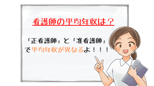 ＜画像＞正看護師と准看護師で平均年収が異なる