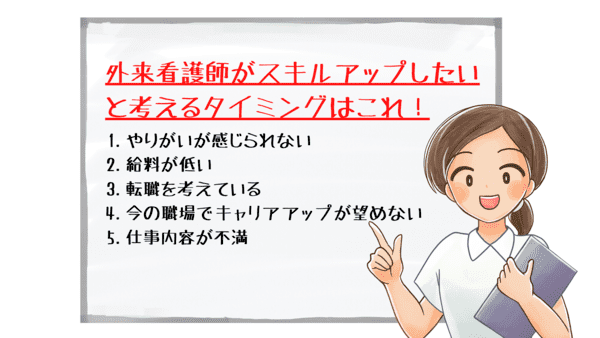 ＜画像＞外来看護師がスキルアップしたいと思うタイミング